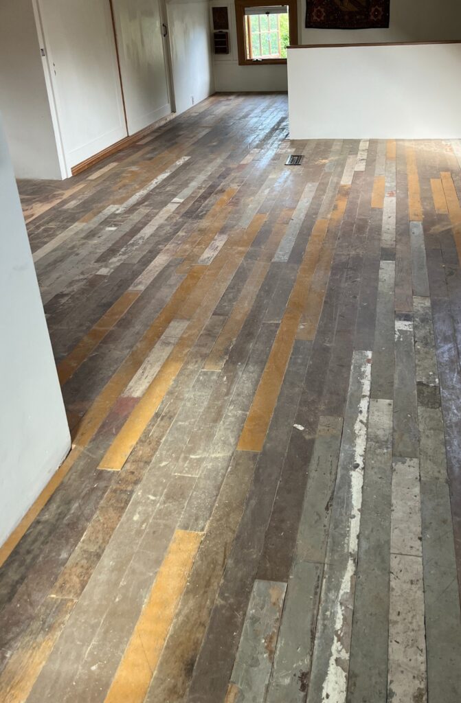 Fir Hardwood Floor Before Restoration 